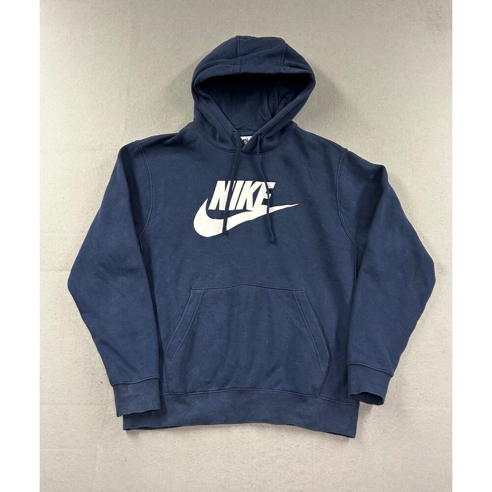 Nike Men’s Sportswear Club Fleece Graphic Pullover Hoodie Blue Large
